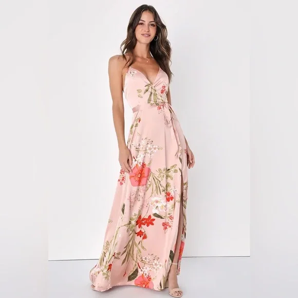 With Sleeves Pink Floral Summer Wedding Guest Dresses Uk Lulus Elegantly  Inclined Cream And Coral Floral